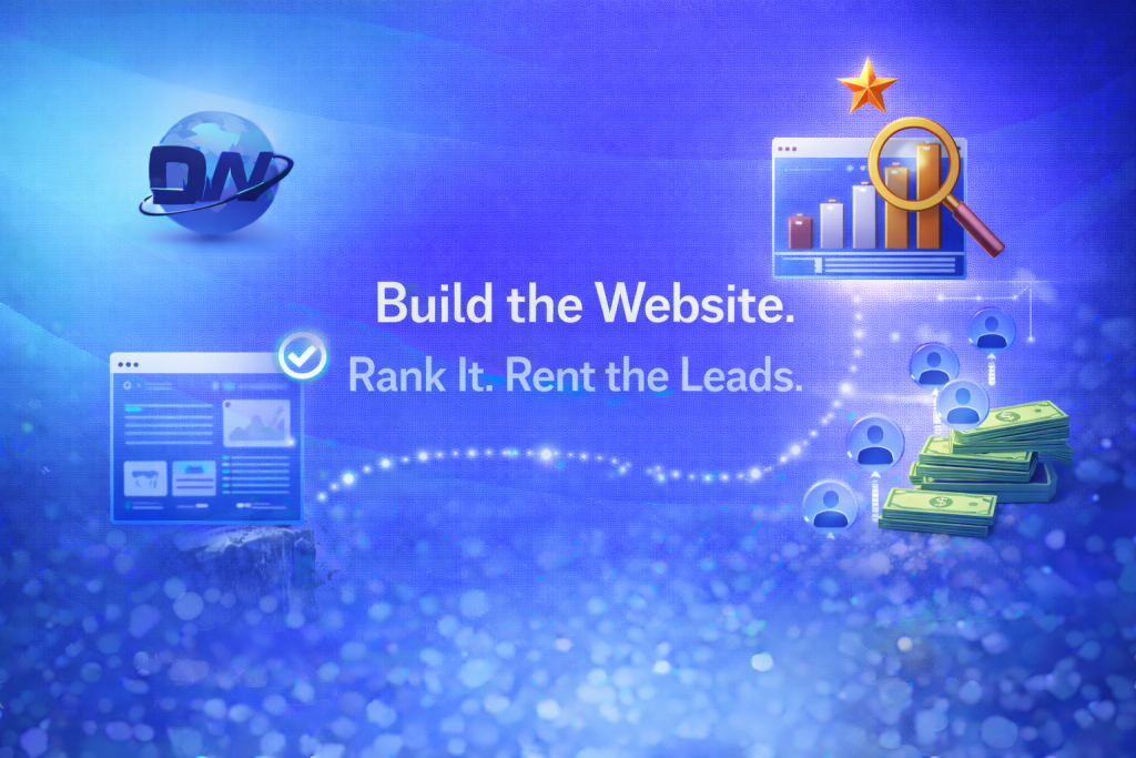 Lead generation websites ranking for local service keywords - Renting leads to local businesses diagram