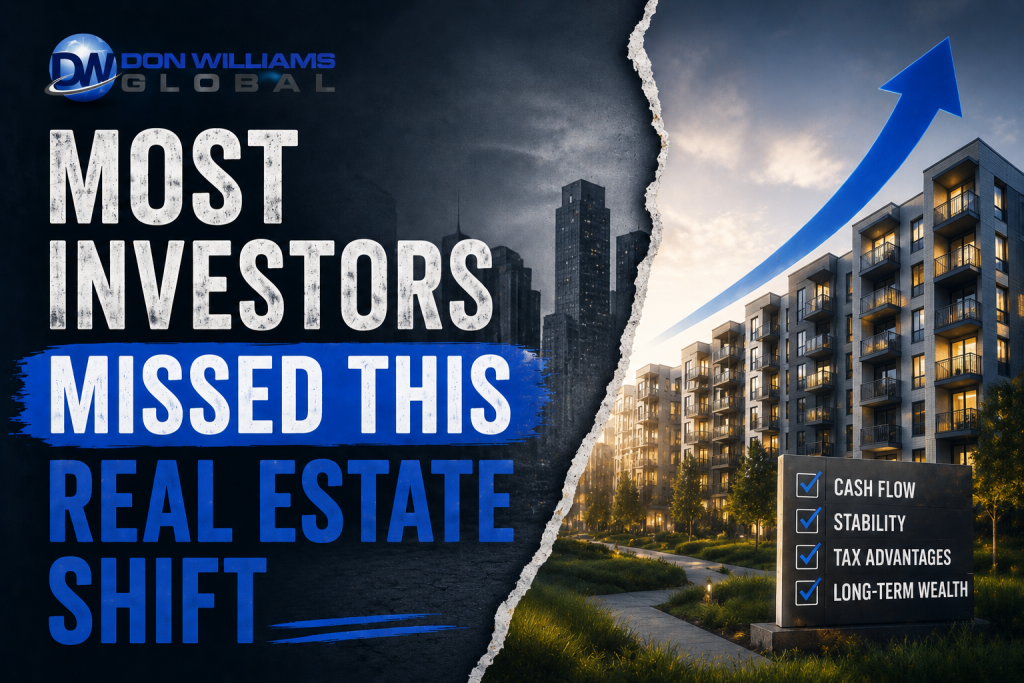Wayne Courreges III discussing multifamily real estate investing strategies - Commercial real estate investing chart showing multifamily housing growth